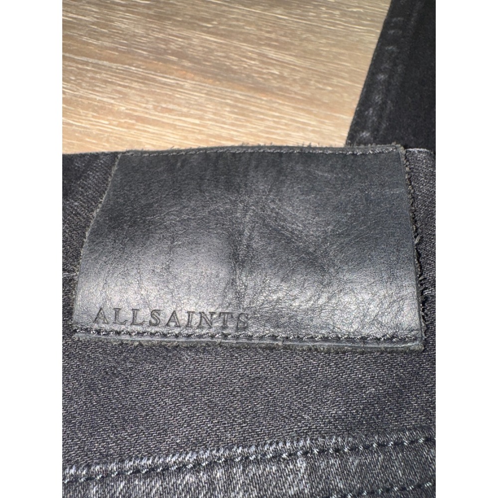 AllSaints Carter Slim Fit Jeans Mens W30 Washed Black Button Fly‎ Denim - Picture 5 of 6